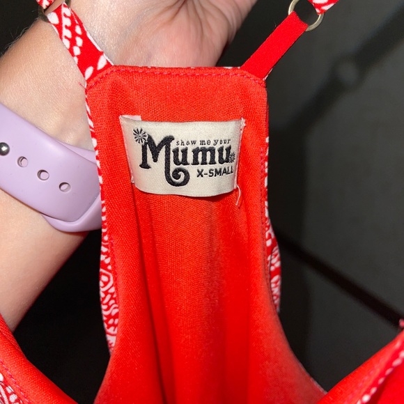 Show me your mumu, red and white flowy top size XS - Picture 3 of 3